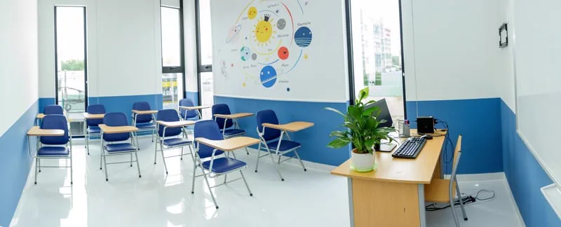 Phòng học hiện đại của Ngoại Ngữ Quang Minh.